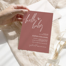 Terracotta Minimalistisch Babydusche Einladung