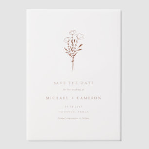 Terracotta Minimalistisch Botanische Save the Date