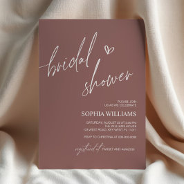 Terracotta Minimalistisch Bridal Dusche Einladung