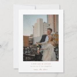 Terracotta Minimalistisch Elegantes Foto Save the Einladung