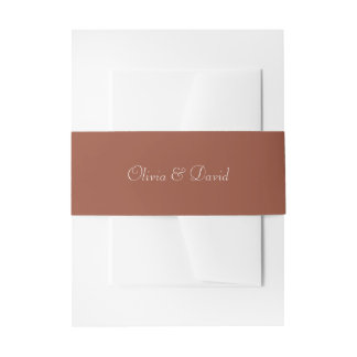Terracotta Minimalistisch Hochzeit Einladung Einladungsbanderole