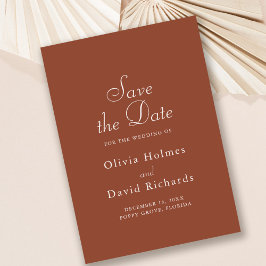 Terracotta Minimalistisch Save the Date Karte