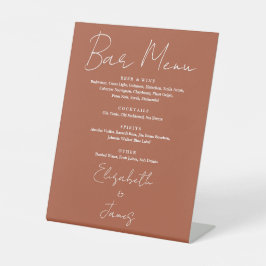 Terracotta Minimalistisch Script Bar Menu Sockelschild