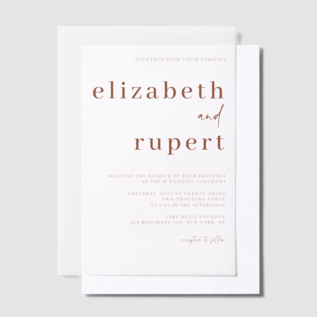 Terracotta Minimalistisch Serif Typografy Wedding (Versetzt)