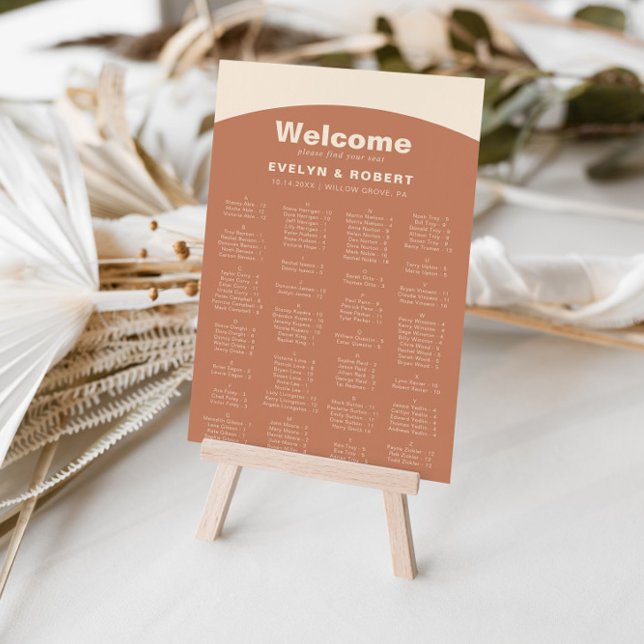 Terracotta Minimalistische Alphabetisierungstabell Poster (Von Creator hochgeladen)