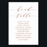 Terracotta Minimalistische Script-Hochzeit Tischnummer<br><div class="desc">Anpassbare Sitzpläne für die Tischnummer. Es verfügt über eine Terrakotta-Klangschrift und klassische Typografie. Personalisieren Sie Ihre persönlichen Daten,  indem Sie Ihre eigenen Daten hinzufügen. Dieser minimalistische Tisch ist ideal für Hochzeiten,  Babyduschen,  Brautpartys,  Geburtstage und vieles mehr.</div>