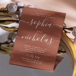 Terracotta minimalistische Skriptfallbesetzung Par Einladung<br><div class="desc">Einfache minimalistische Skript Engagement Einladung in den Tönen Terrakotta,  Rostbraun,  Erde Ton Farben für Herbst / Herbst Hochzeit. Bitte kontaktieren Sie mich,  wenn Sie weitere Informationen benötigen.</div>