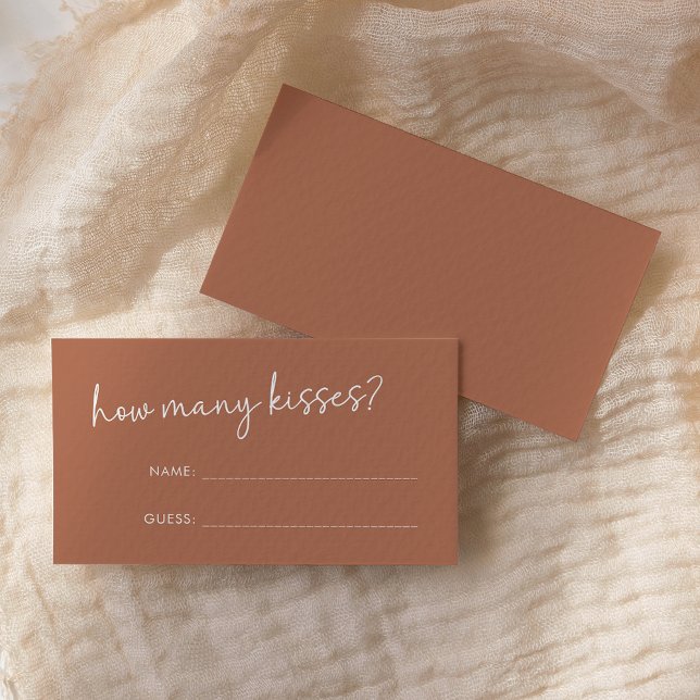 Terracotta Minimalistisches Drehbuch Wie viele Kis Begleitkarte (Von Creator hochgeladen)