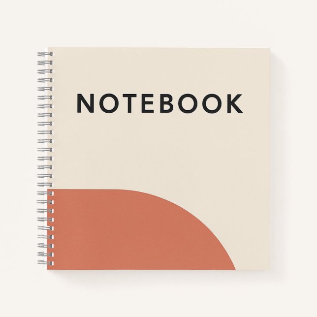 Terracotta Minimalistisches Notebook Notizbuch (Vorderseite)