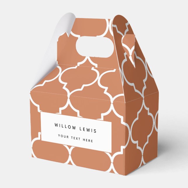 Terracotta Mittelmeer Marokkanisches Muster Geschenkschachtel (Vorderseite)