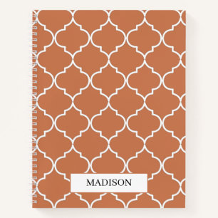 Terracotta Mittelmeer Marokkanisches Muster Notizbuch