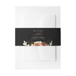 Terracotta Modern Boho Black Wedding Einladungsbanderole