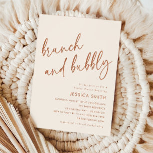 Terracotta Modern Brunch und Bubbly Brautbad Einladung