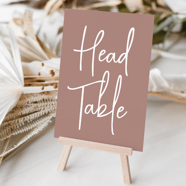 Terracotta Modern Script Head Table Tischnummer (Von Creator hochgeladen)