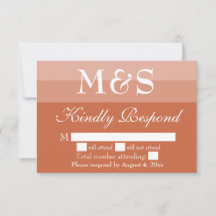 Terracotta Modern Script Wedding RSVP Card