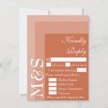 Terracotta Modern Wedding RSVP Card
