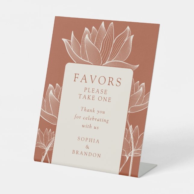 Terracotta Moderne Blumenliebhaber Sockelschild (Vorderseite)