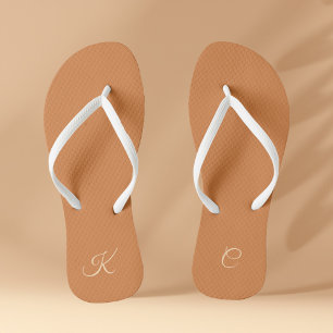Terracotta Moderne Elegante Highlights Einfaches L Flip Flops