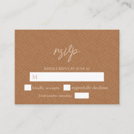 Terracotta Moderne Minimalistisch Begleitkarte