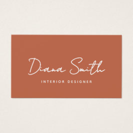 Terracotta Moderne Minimalistische QR Code Visiten