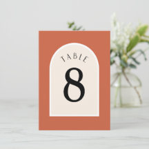 Terracotta Moderne Tischnummer doppelseitig