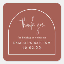 Terracotta Moderner Boulevard Quadratischer Aufkleber