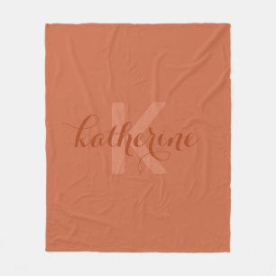 Terracotta Monogram Musterskriptname Fleecedecke