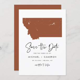 Terracotta Montana Karte Minimalistisches Skript H