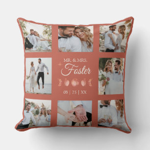 Terracotta Moon Mr. & Mrs. Foto Throw Pillow Kissen