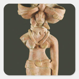 Terracotta Mother Goddess, Mohenjodaro, 2300-1750 Quadratischer Aufkleber