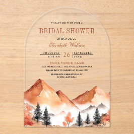 Terracotta Mountain Bridal Shower Acryleinladungen