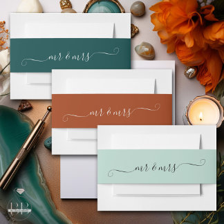 Terracotta Mr. and Mrs. Einladungsbanderole