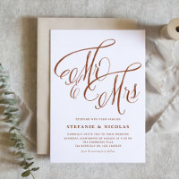 Terracotta Mr. and Mrs Rustic Calligraphy Wedding
