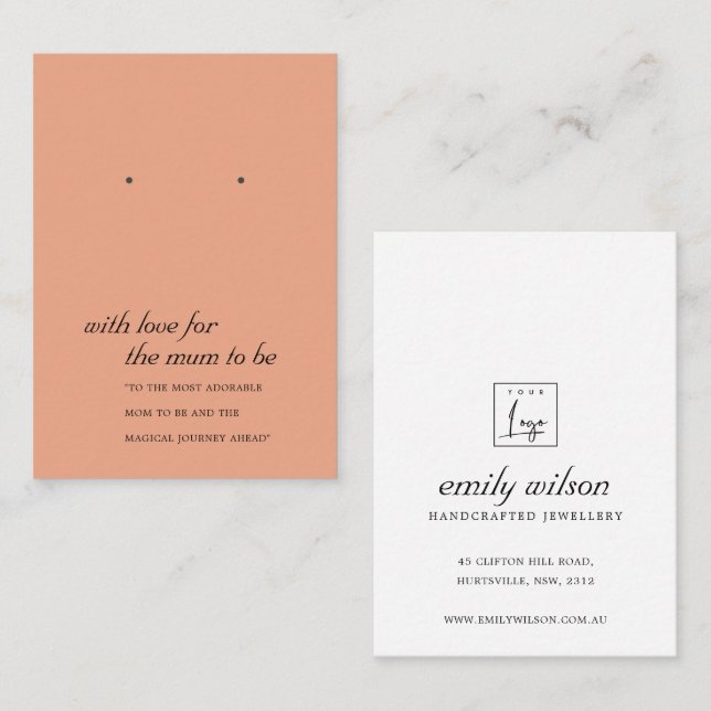 TERRACOTTA MUM ZU SEGELN EARRING DISPLAY CARD PLATZKARTE (Vorne/Hinten)