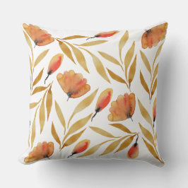 Terracotta Mustard Yellow Floral Kissen