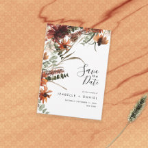 Terracotta Natural Rustic Wedding Save the Date