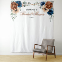 Terracotta Navy Blue Brautparty Foto Hintergrund
