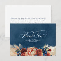 Terracotta Navy Blue Floral Boho Hochzeit Vielen D