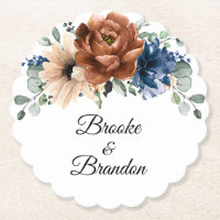 Terracotta Navy Blue Greenery Geometric Wedding