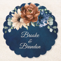 Terracotta Navy Blue Greenery Geometric Wedding