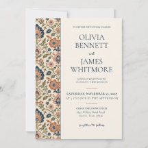 Terracotta Navy Patterned Floral Wedding