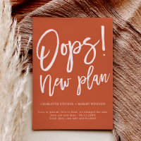 Terracotta Neuer Plan Hochzeit ändern das Datum