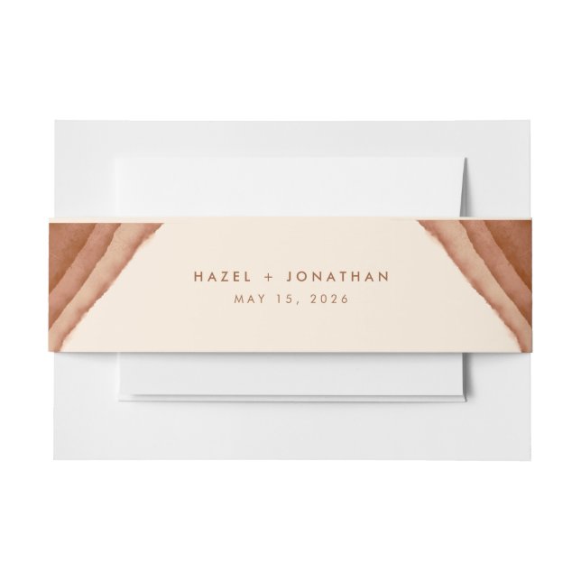 Terracotta Ombre | Minimalistisch Boho Einladungsbanderole (Vorderseite Beispiel)