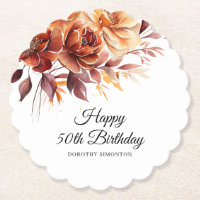 Terracotta Orange Fall Blume 50. Geburtstag