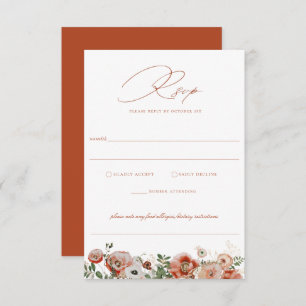 Terracotta Orange Herbstblütenhochzeit RSVP