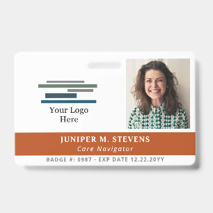 Terracotta Orange Logo & Foto Mitarbeiter ID Ausweis