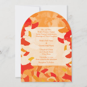 Terracotta Orange Red Fall Ginkgo Blätter Hochzeit Einladung