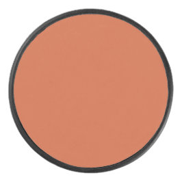 Terracotta Orange Solid Color Warm & Earthy Design Eishockey Puck