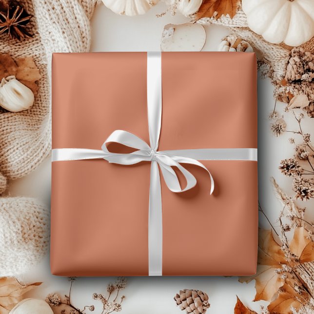 Terracotta Orange Solid Color Warm & Earthy Design Geschenkpapier (Von Creator hochgeladen)