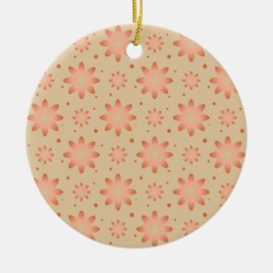 Terracotta-Orange und Sand-Beige delikate Tageszei Keramik Ornament